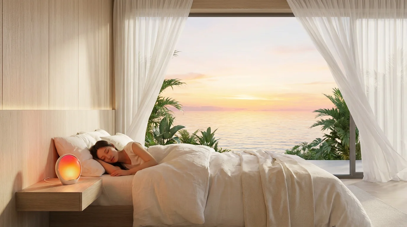 Gentle wake-up with simulated dawn light